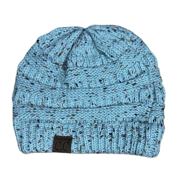 CC Beanie Teal and Speckled Knit Hat - Picture 1 of 5